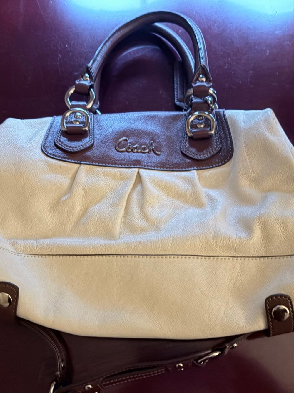 Coach Ashley Pleated Leather Satchel